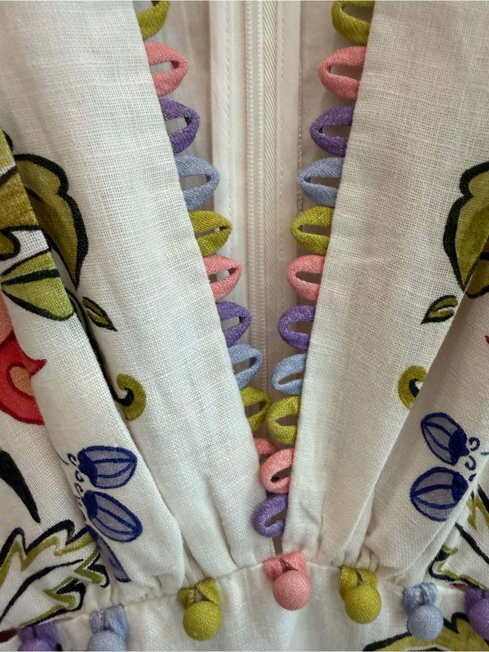 FARM Rio White Midi Dress with Multicolor Floral Print - Picture 3 of 4